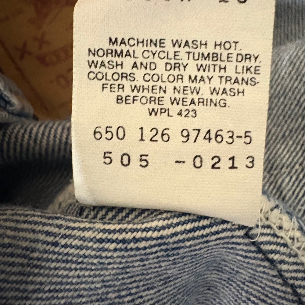 Vintage 80s Levis 505 Straight Leg Jeans Mens Size 33x30 Sun Faded Bleached - Picture 4 of 16